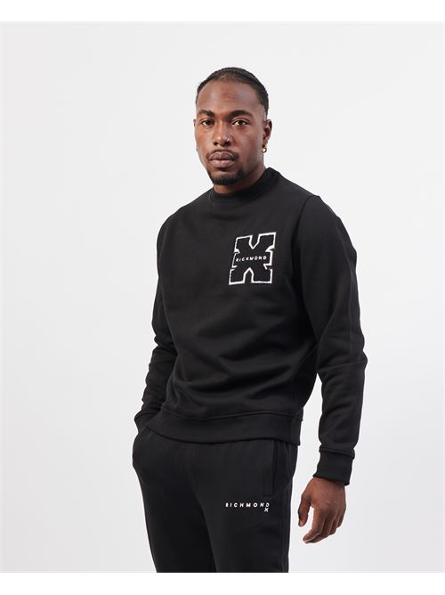 Sweat-shirt col rond homme Richmond X avec logo RICHMOND X | UMA24034FEBLACK